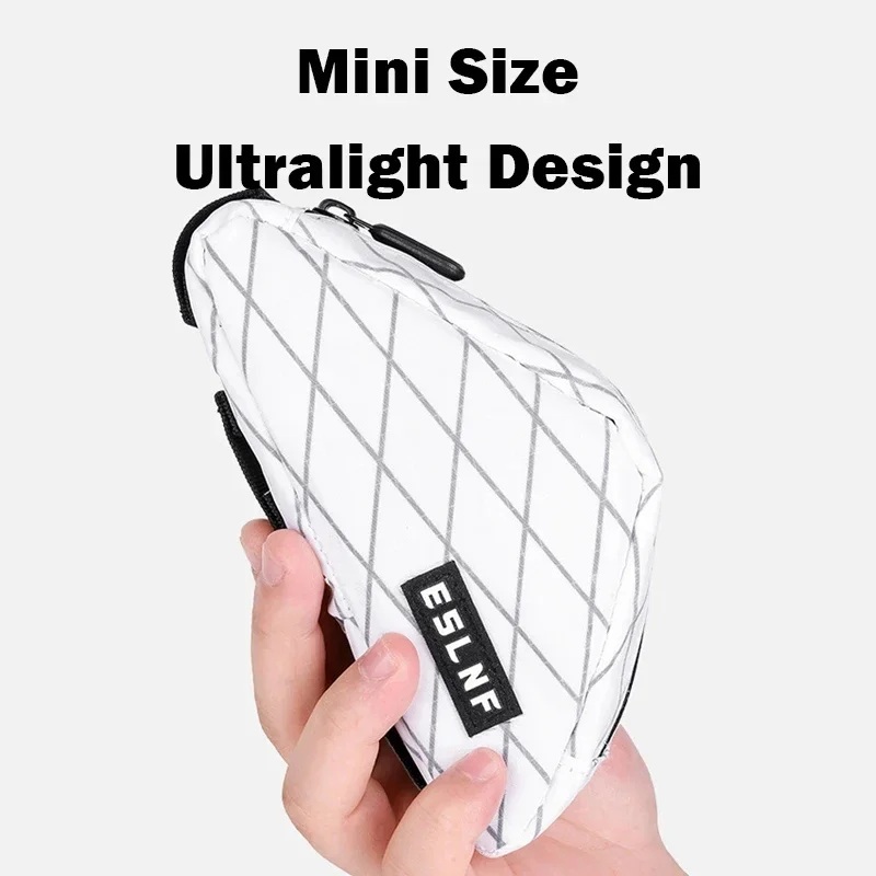 

Задняя сумка для езды на велосипеде, мини-треугольная сумка, сенсорная застежка, переключаемая водонепроницаемая сумка с верхней трубкой, вместительная сумка для ежедневного использования, снаряжение для верховой езды