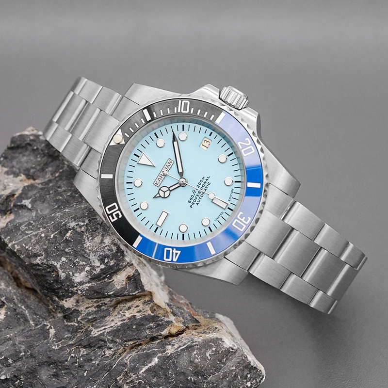 Seiko-reloj mecánico automático para hombre, cronógrafo de acero inoxidable, cristal de zafiro, resistente al agua hasta 100M, para buceo, nuevo