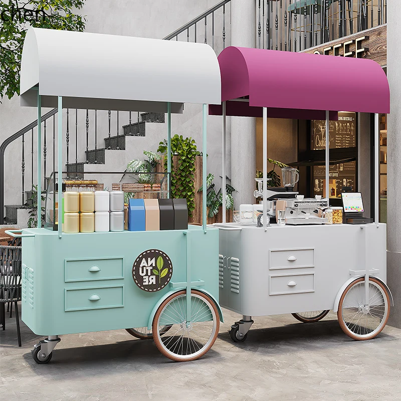 

HXL stall three-wheeled cart float market mobile booth outdoor night market snacks coffee cart