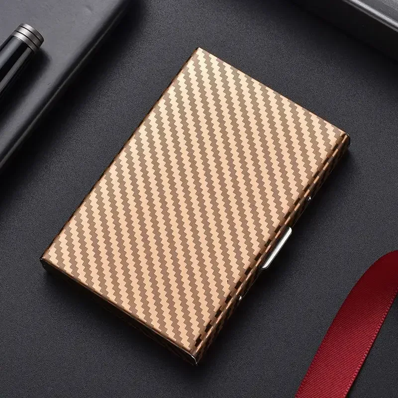 Custom Logo Stainless Steel Cardcase Demagnetization Laser Personalize Company Name Metal Business Card Case Box Holder Gift