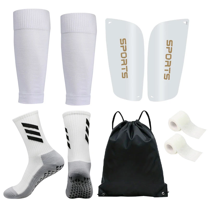 5PCS Set Ball Bag Men Women Leg Guard Grip Soccer Socks Bandages Football Socks Gym Leg Cover Shin Pads Soccer Shank Board