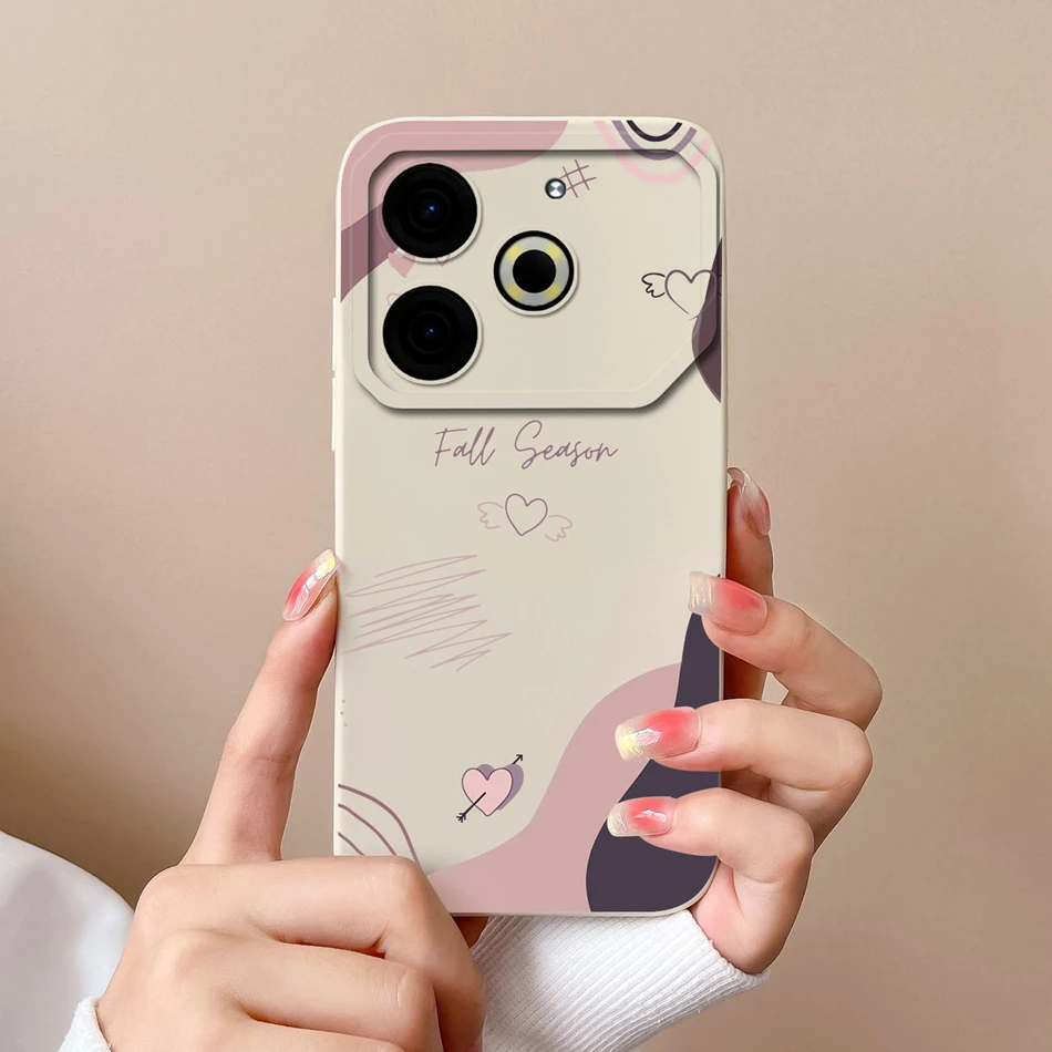 Love Heart Cover For Tecno Pova 6 Neo Phone Case Upgrade Liquid Silicone Camera Protection Soft Anti Drop Back Covers Funda Capa image 6