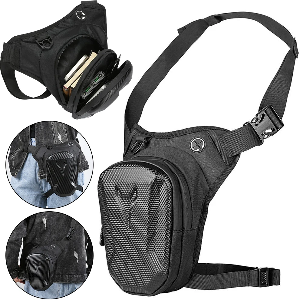 Motorcycle Leg Side Bag EVA Hard Shell Outdoor Casual Waist Bags Waterproof Motorbike Mobile Phone Keys Thigh Belt Hip Bum Pack