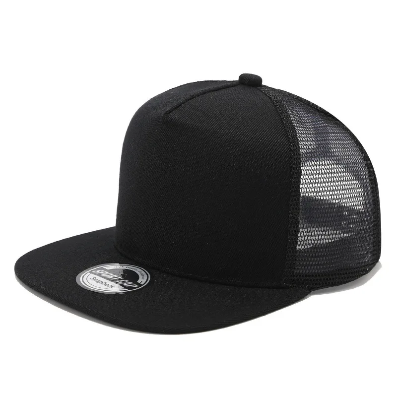 Op maat bedrukt logo hiphop Mao Qing vijfdelige platte dakrand mesh cap ademende mode honkbalhoed unisex eendenbek caps