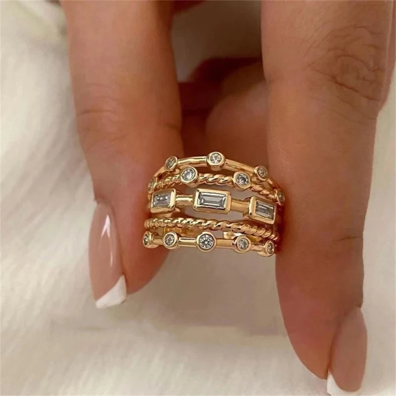 Practical Bendable Geometric Rings Sturdy Materials Craftsmanship Fashion Accessory for Evening and Daily Wear