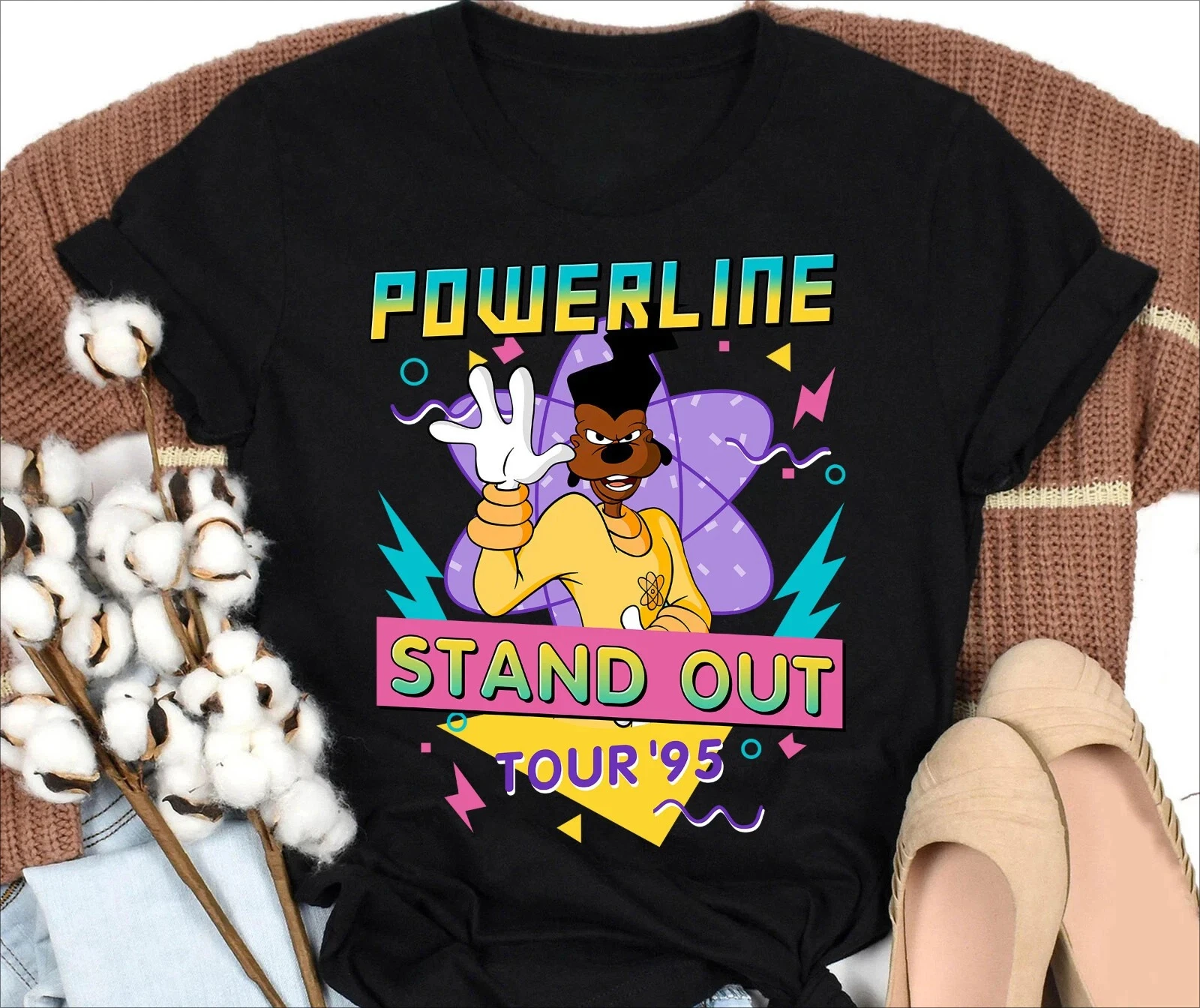 ديزني باورلاين ستاند أوت تور 95 تي شيرت مطبوع المرأة موضة قصيرة الأكمام ملابس الأولاد الأسرة مطابقة وتتسابق ملابس الاطفال #3