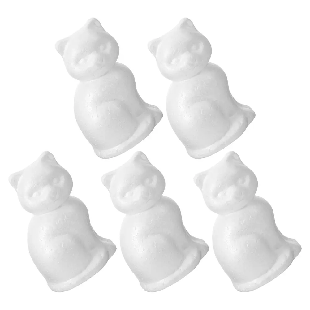 

14cm Foam Cat DIY Crafts Blank Embryo for Kids Creative Stimulation Family Interaction Educational Value Craft Foam Animal Party