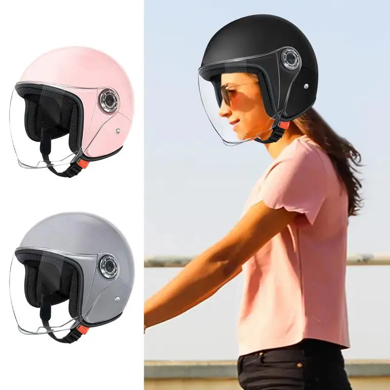 Riding Helmets Motorcycle Light Weight Moto Half-helmets Retro Riding Lens Helmets Racing Moped Helmets For Men Women For Boys