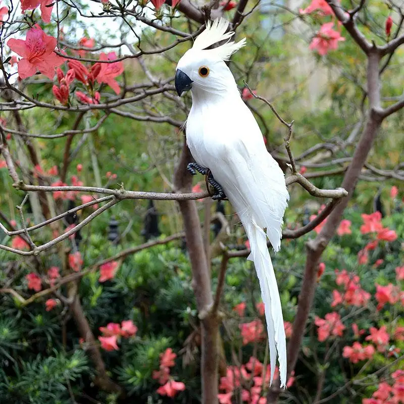 ريش طيور اصطناعية، نموذج ببغاء صغير، ديكور للحدائق والمنازل، زخرفة للمناظر الطبيعية، حرفة يدوية، زينة معلقة، لعبة طيور واقعية #4