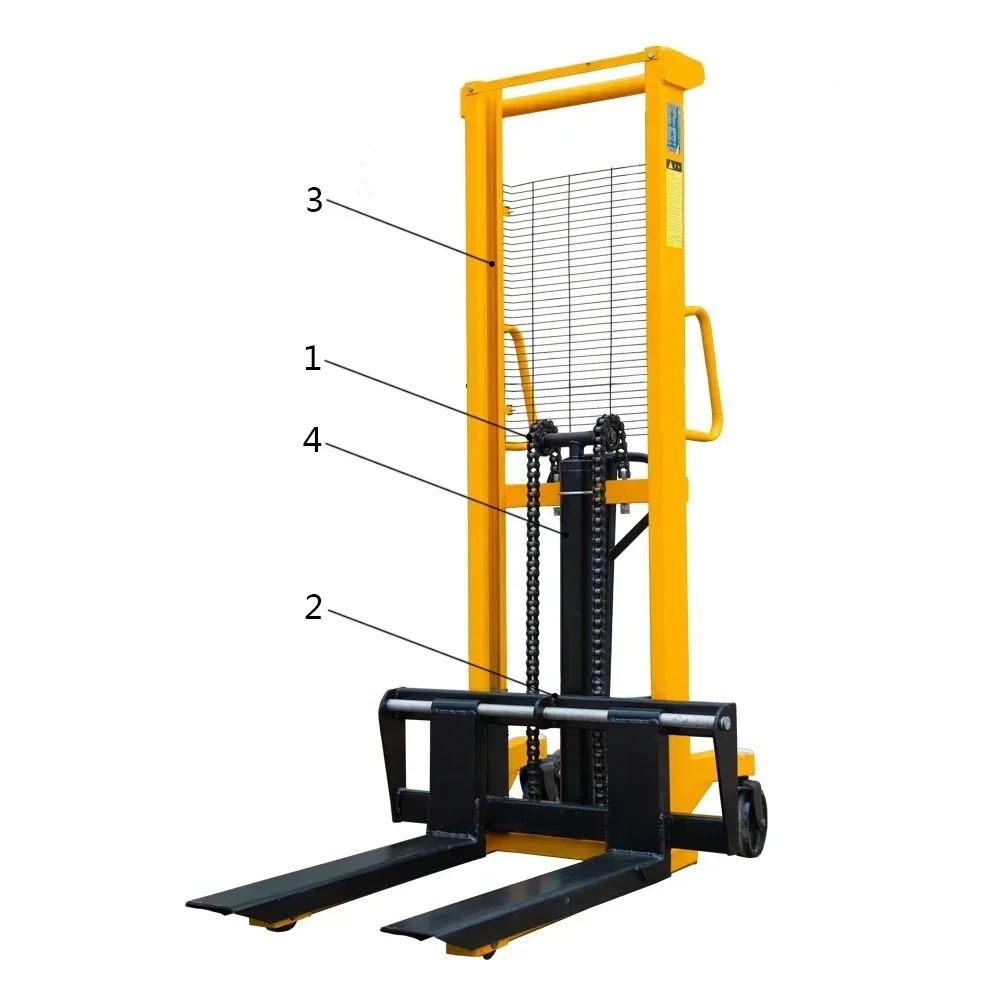 1000 2000 3000kg 1 2 3 Ton Hydraulic Manual Hand Forklift Pallet Stacker Price 1.6 2 Ton