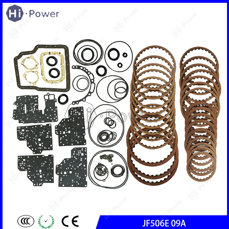 Kit de revisão de transmissão jf506e re5f01a 09a 09b, placa de fricção para vw audi jaguar land rover mazda, kit de reparo de vedação de disco de caixa de velocidades