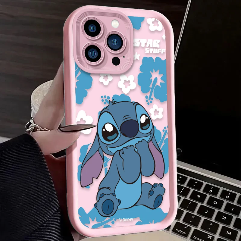 Disney Cartoon Stitch Phone Case For iPhone 16 16E 15 14 13 12 11 Pro Max X XS X S Max XR SE 2020 SE4 7 8 Shockproof Back Cover - náhled 6