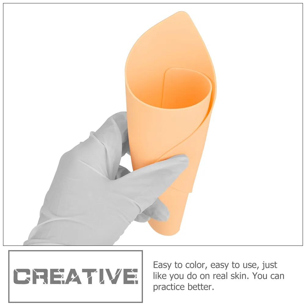 

Silicone Tattoo Practice Skin 1Mm Thick Double-Sided Blank Realistic Feel Flexible Reusable for Tattooing Microblading Makeup