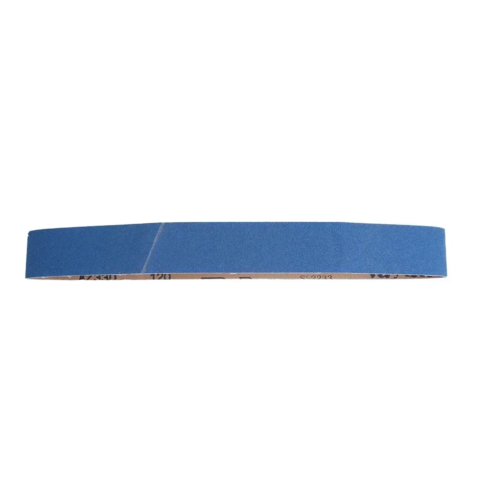 Cinturones de lijado de corindón de circonio, bandas de lijado de 50x915mm, azul, 40/60/80/120 granos, de acero suave para pulido/negro