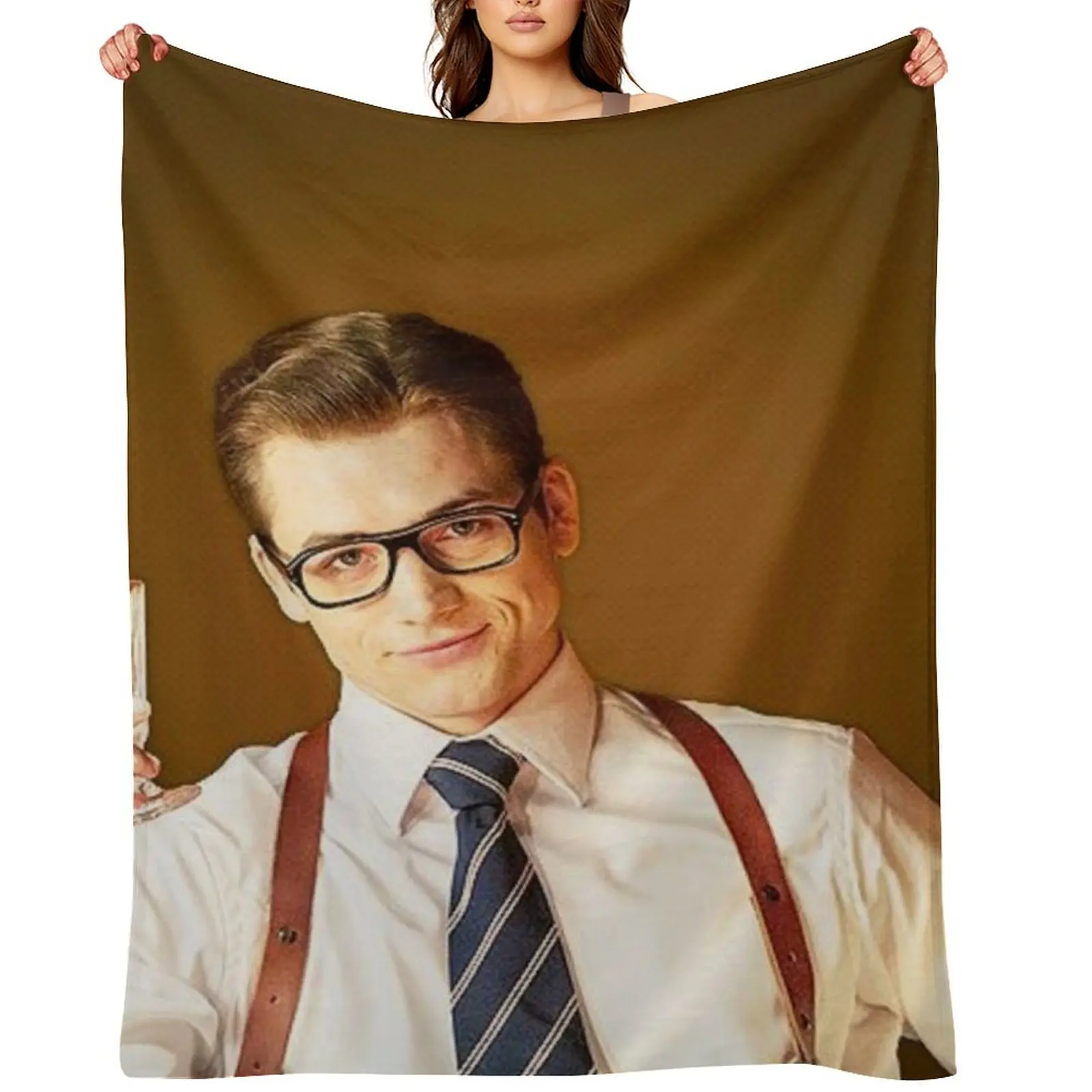 Taron Egerton Throw Blanket Beach Custom Softest Extra Large Throw Blankets