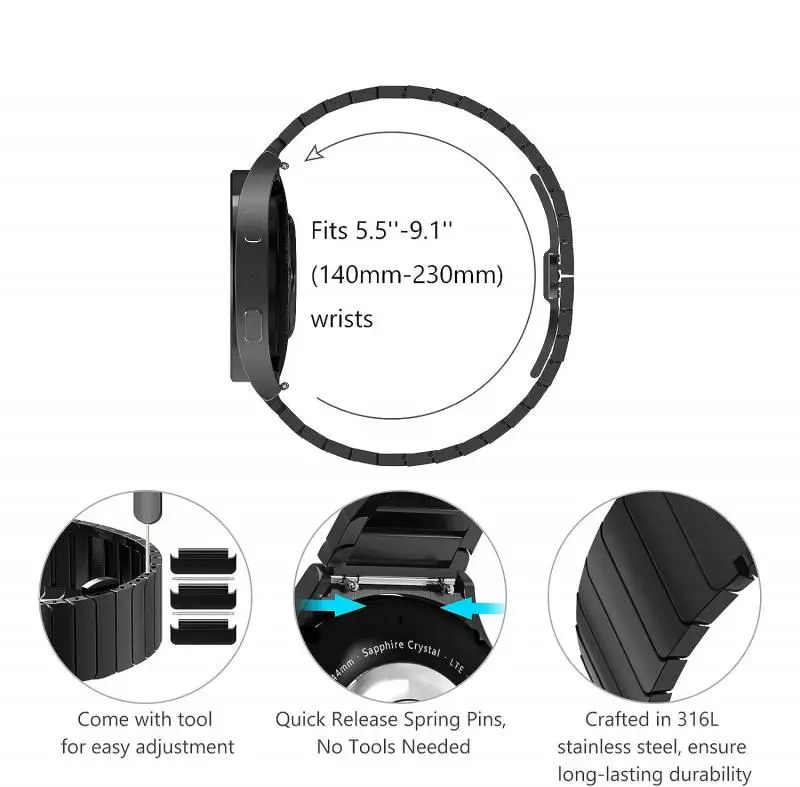 No Gaps Stainless Steel Strap For Samsung Galaxy Watch 4 6 Classic 43mm 47mm 42 46 Bracelet Galaxy Watch 5Pro 4 5 6 44mm 40 45mm