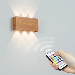 Lámpara de pared LED IP65, iluminación de jardín impermeable para exteriores, AC86-265V de aluminio RGB, luz de pared para dormitorio, sala de estar, escaleras y pasillo