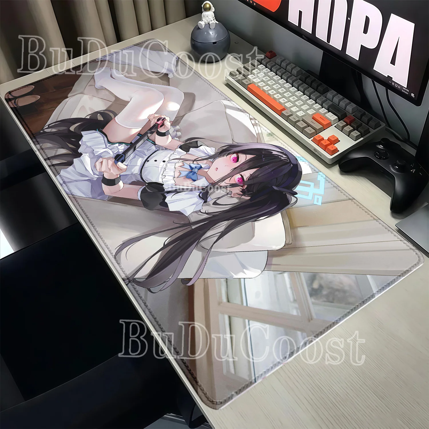 Mousepad Tendo Kei Gaming HD printing Blue Archive Non-slip base Anime girl key Mouse Pad XXL Keyboard Office overlock Desk Mat