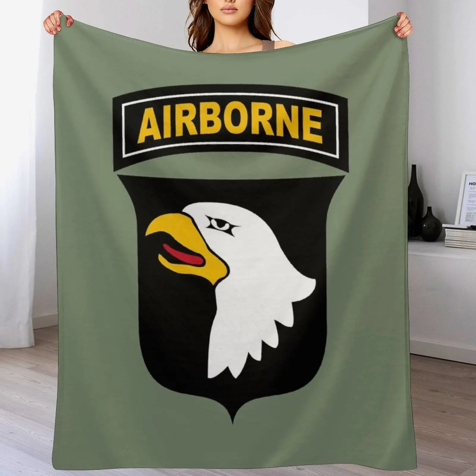 101st Airborne Division (US Army) Throw Blanket Bed linens Furry Travel Beach Blankets