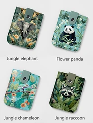 Personality fashion jungle series full printing pull-out card package PU leather portable thin card holder tide unisex