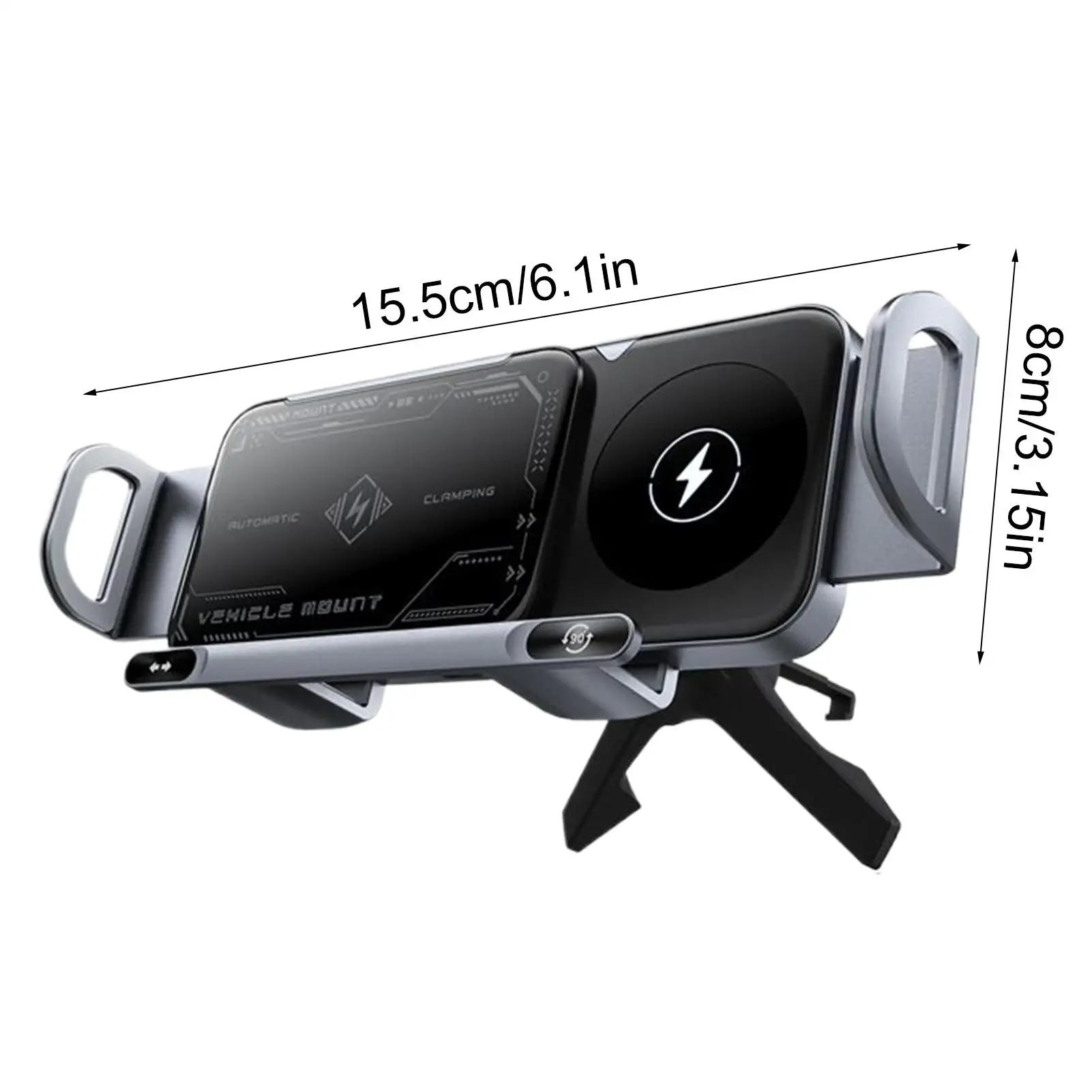 Untuk Huawei Mate X/ Vivo X Lipat/Samsung Galaxy Z Lipat/Xiaomi MIX Lipat Pengisi Daya Mobil Nirkabel Dasbor Dudukan Ponsel 15W Kumparan Ganda