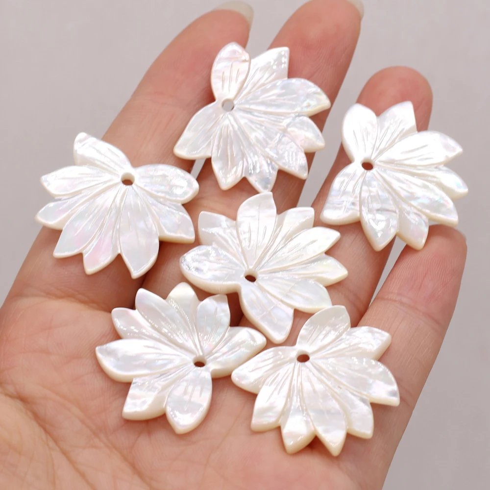 3pc naturalne powłoki Charms kształt kwiatu masa perłowa muszla wisiorek koraliki do tworzenia biżuterii DIY kobiety naszyjnik kolczyki prezent