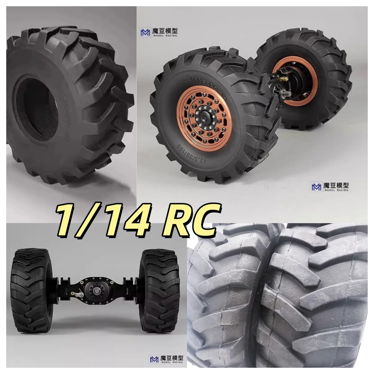 MODO Model  2PCS Tyre Climbing Car Tire RC 1/14 Herringbone Pattern Tire Truck l For Tamiya 1/10 Crawler Accessories Parts
