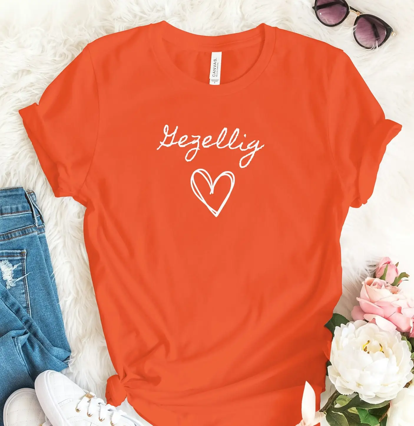 Gezellig Heart T Shirt Dutch Gifts Tees Tops Cozy Netherlands Gift For Mom