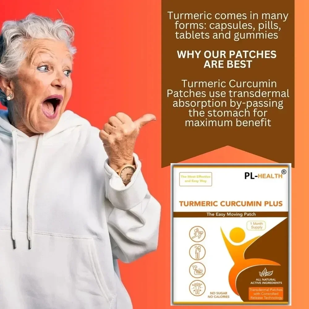 Turmeric Curcumin Transdermal Patches 30 Patches One Month Supply– Usa Made