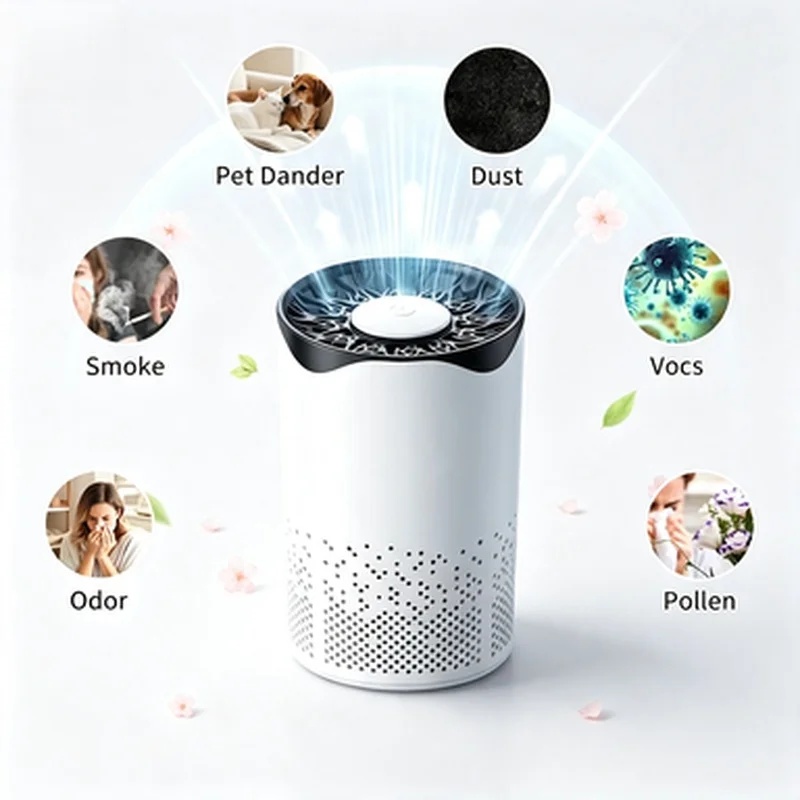 High Efficiency Negative Ion Air Purifier USB Portable Mini Cleaner Remove Formaldehyde Smoke Dust For Bedroom Pet Household