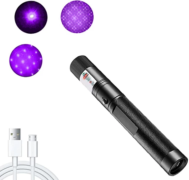 Green Light Pointers 303 USB Charging Built-in Battery Torch Bluish Purple High Powerful Red Dot Single Point Starry Glowing toy