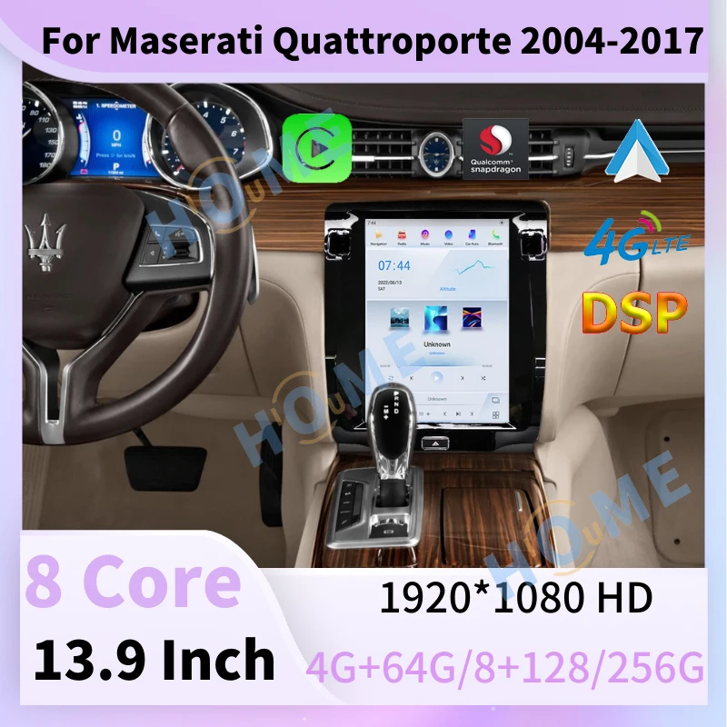 WIFI GPS BT MP3 Car Multimedia GPS Navigation Tesla For Maserati Quattroporte 2004 - 2017 Qualcomm Radio Android 11 CarPlay Auto