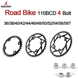 WUZEI 110BCD 36/38/40/42/44/46/48/50/52/54/56/58T 4 Bolt Road Bike Chainring for shimano R7000 R8000 4700 R2000 R3000 Sprocket