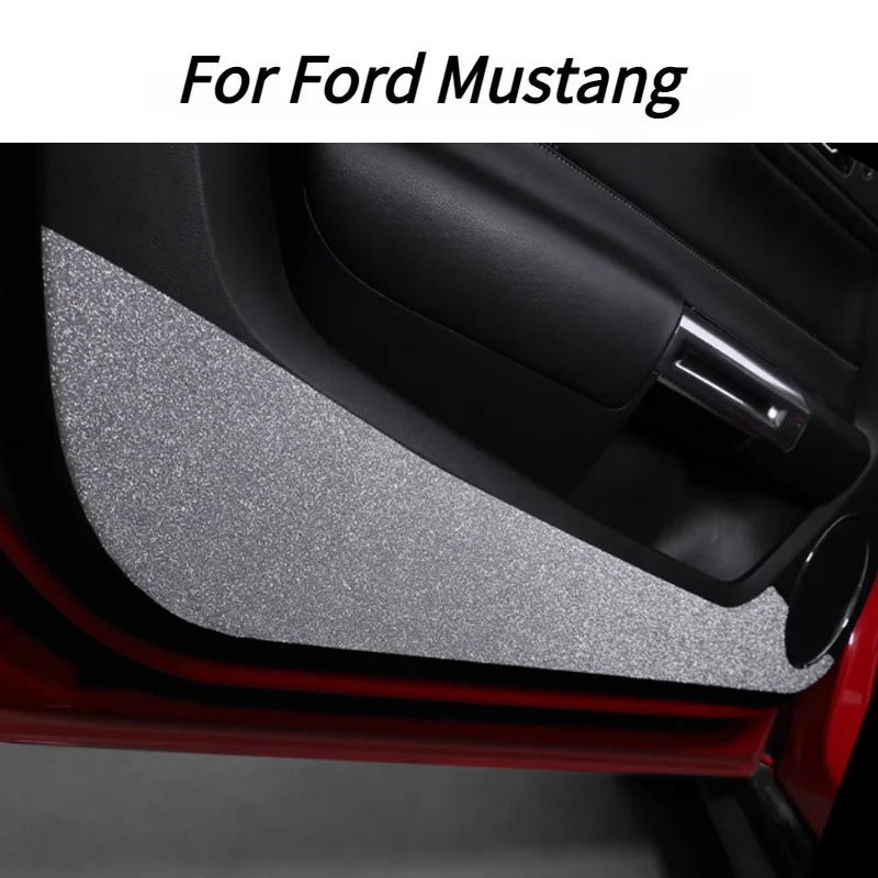 For Ford Mustang 2015-2023 Car Door Interior Anti-kick Protector Stickers Trim Strips Blink Women Decals 2pcs Tuning Accessories