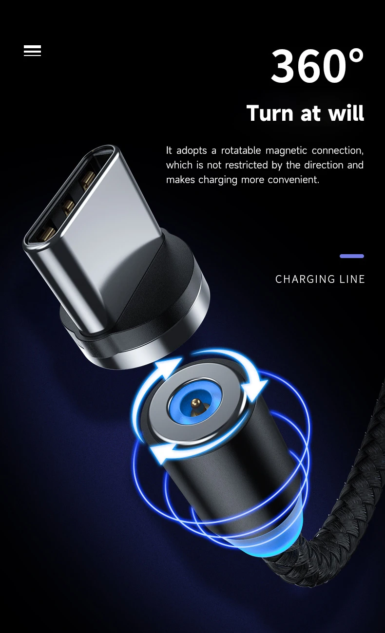 Magnetische Ladegerät USBCable plug Runde Magnetische Kabel stecker Schnelle Lade Draht Kabel Magnet USB Typ-C/Andriod stecker