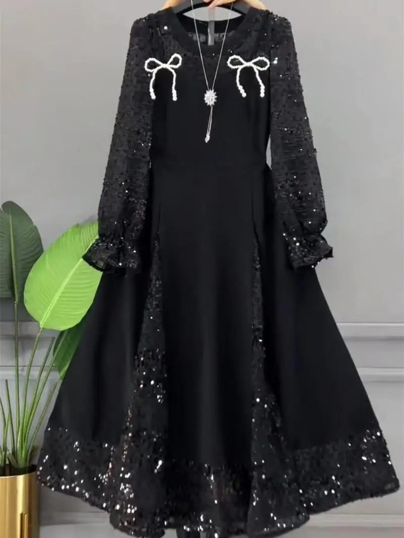 

Plus Size Sweet Knot Me Splice Design Slimming Long Dr Large Size Women's Clothing Hidden Weight Loss Ele Skirt
