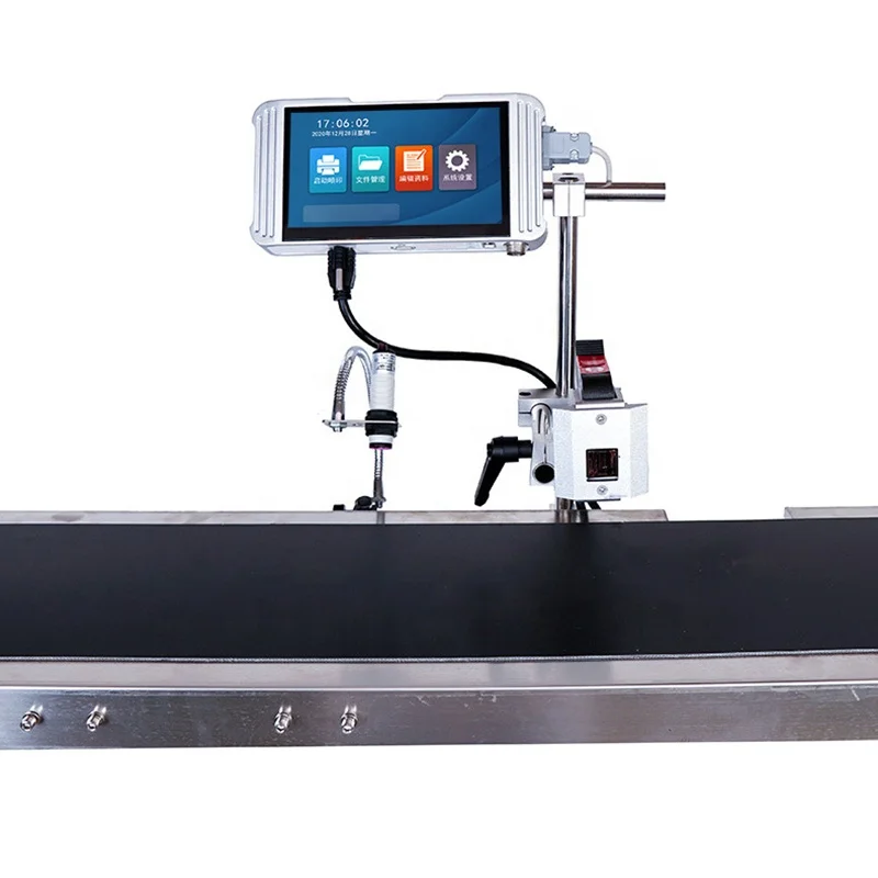 آلة طباعة رمز التاريخ للطابعة النفاثة للحبر شبه الأوتوماتيكية لوضع علامات على الكرتون البلاستيكي على صندوق خشبي #4