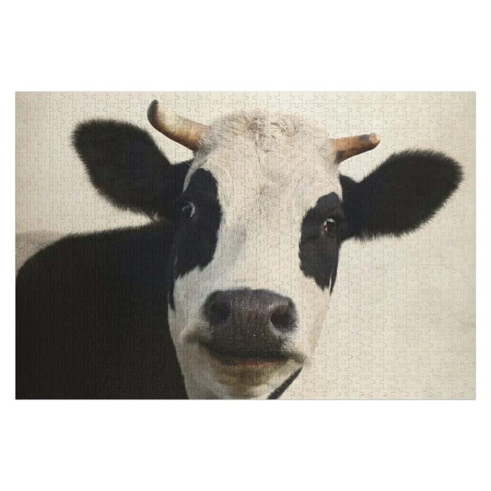 

Cow Art, Farm Animal Portrait Jigsaw Puzzle Anime Wood Name Puzzle