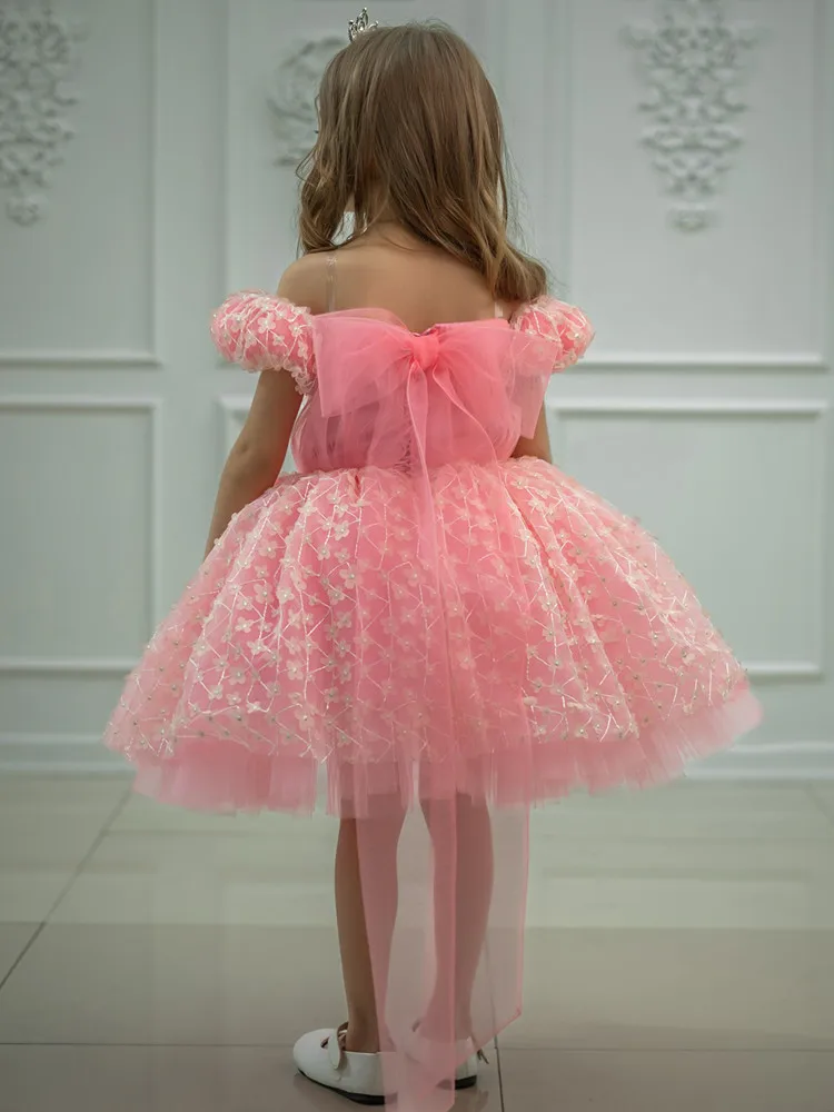 Kinder Prinzessin Abendkleid Host Klavier Leistung Geburtstag Party Kleider Für Mädchen A4906 Vestidos Brautjungfer Kleider – Detail 7
