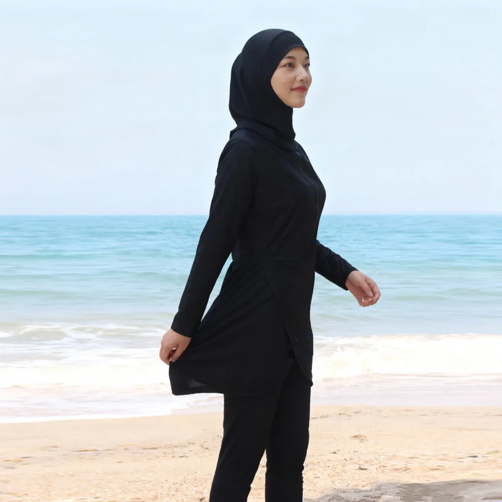 

3 шт. скромный буркини Femme Musulmane Maillot De Bain женский мусульманский хиджаб купальник комплект арабский купальник буркини ислам купальный костюм