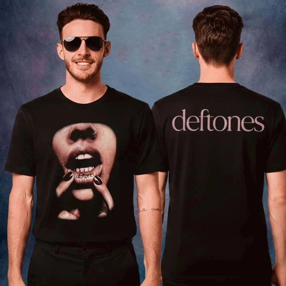 Deftones 2026 European British Tour Merchandise: Silver Chain Unisex T-shirt, Pure Cotton, All-Season Streetwear Shirt