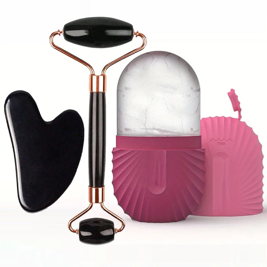 1/2/3 stücke Eis Gesicht Roller Gesichts Hautpflege Ice Roller Gesichts Roller GuaSha Gesicht Werkzeug Set Gesicht massage Roller Hebe Konturierung