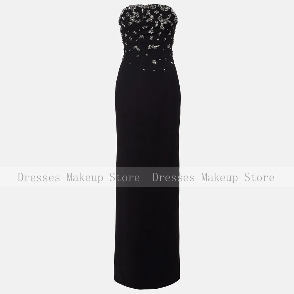 Customize Luxury Evening Dress Crystal Strapless Sleeveless Mermaid Formal Gown Long Trumpet Backless Elegant Women's Prom Gowns image 4
