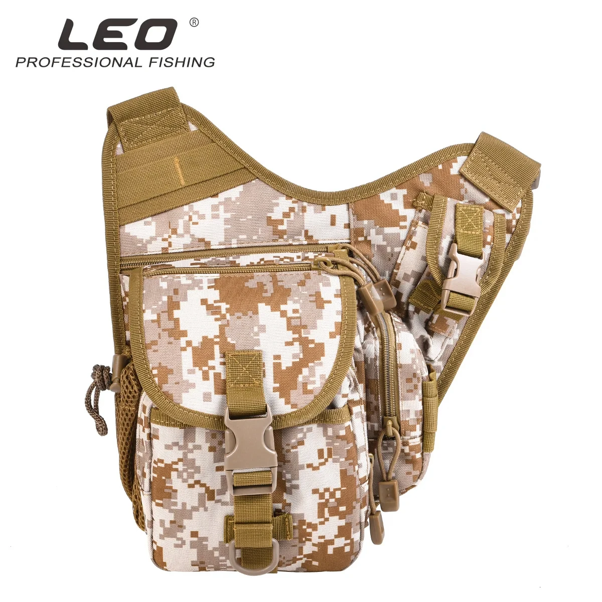 LEO Multifunctional Crossbody Fishing Sling Bag Waterproof 1000D Oxford cloth Fishing Lure Takle Bag Pack Fishing Storage Bag