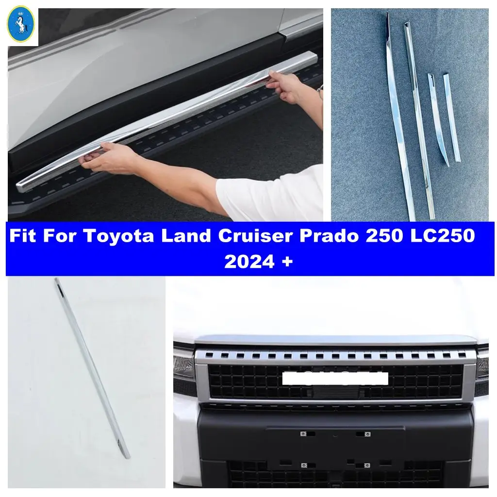 

Auto Front Hood Engine / Door Side Body Molding Stripes Cover Trim Accessories For Toyota Land Cruiser Prado 250 LC250 2024 2025