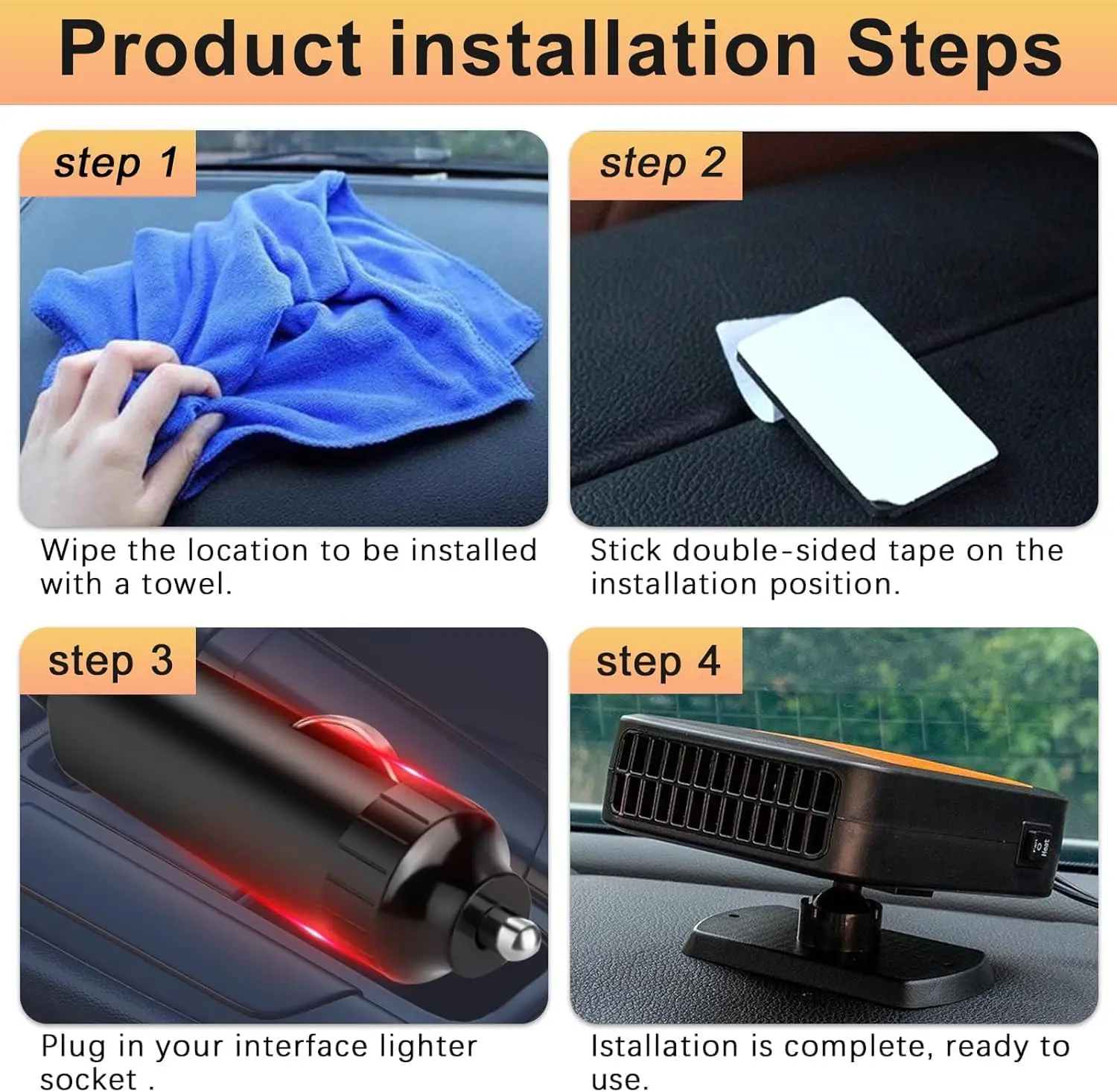 Portable Car Heater Car 12V Heater Car Heater Windshield Automatic Defogging Defrost Heater Fast Heating High Quality