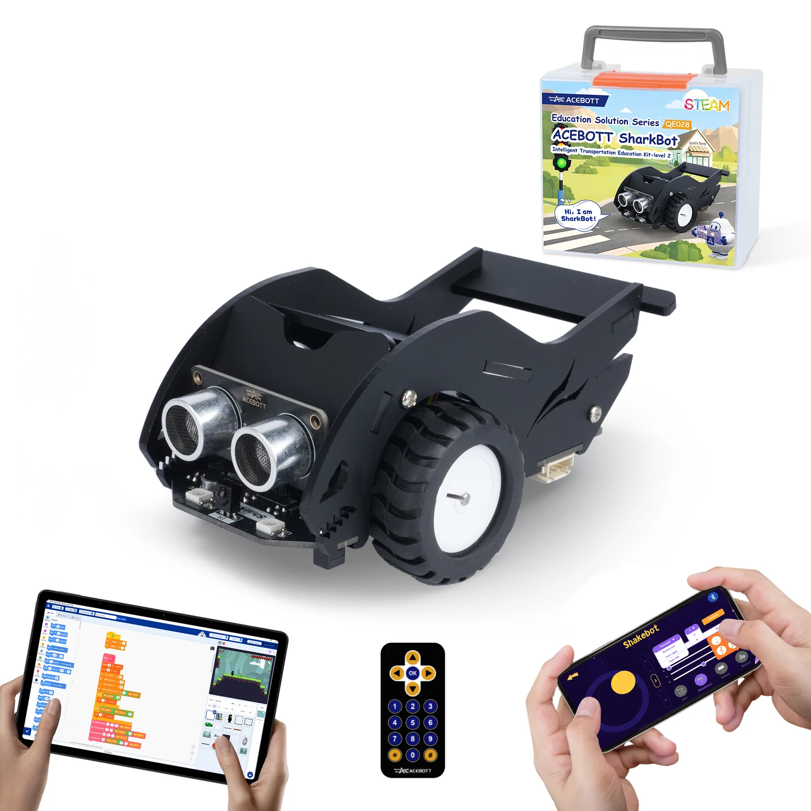 

ACEBOTT SharkBot Smart Robot Car Kit with ESP32 for Arduino STEAM Programming Educational Toy