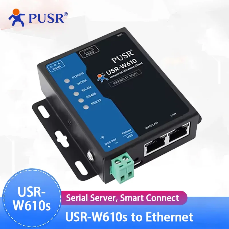 

USR-W610s Wi-Fi Wireless Client (Qualcomm Version) Industrial Wireless Client Modbus RTU to Modbus TCP Serial WiFi Converter