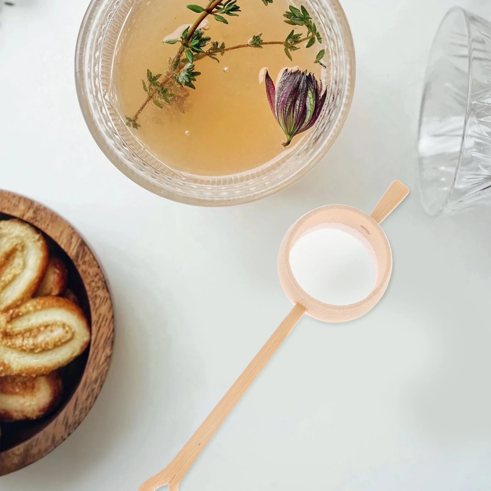 

Professional Tea Infuser Bamboo Colander Chinese Strainer Kung Fu Accessory Perfect Afternoon Tea Enjoyment Fine Mesh