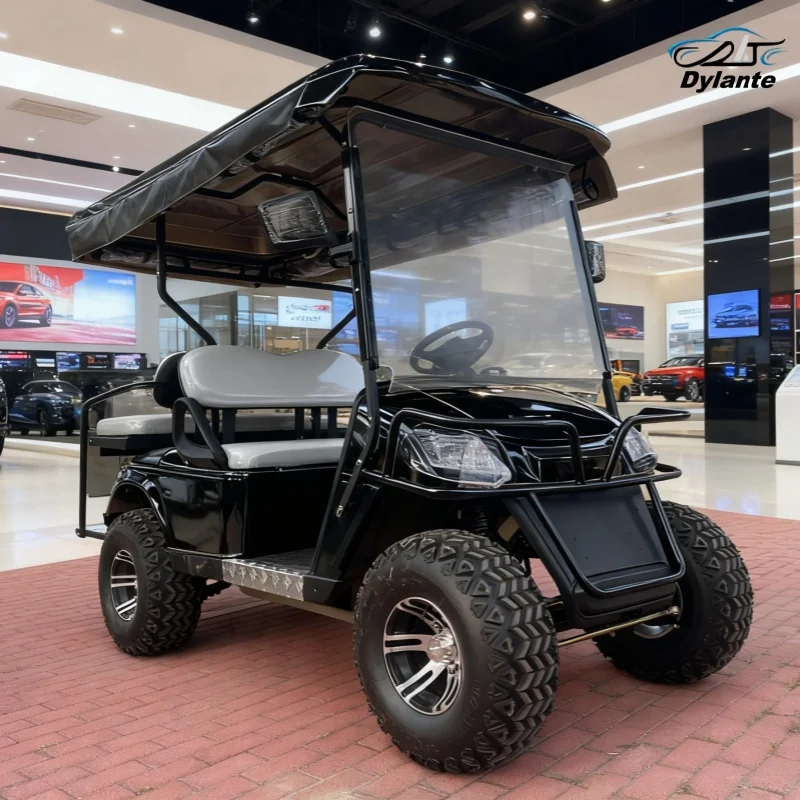 CE معيار جودة عالية السعر نادي عربة جولف الراقية شاشة تعمل باللمس 2-مقعد عربة جولف كهربائية مع أشرطة حقيبة الجولف وسلة